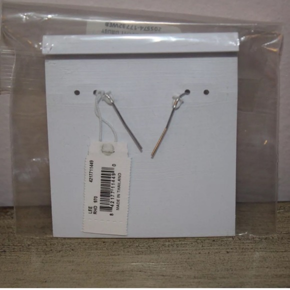 KENDRA SCOTT Lee Silver Drop Earrings Iridescent Drusy Jewelry Brand New - Picture 5 of 6